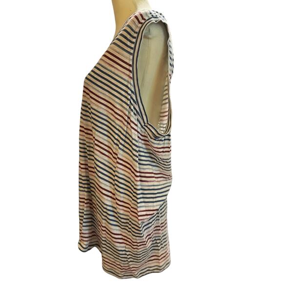 Caslon Multicolor Striped Distressed Tank, Plus Size 2XL - Picture 2 of 5